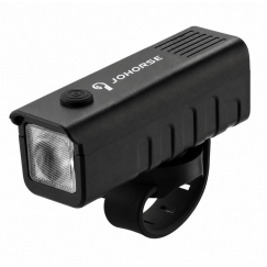 JOHORSE USB uzlādējams velo priekšējais lukturs, augstas spilgtuma LED velo priekšējais gaismas avots, IPX4 ūdensizturīgs, ABS k