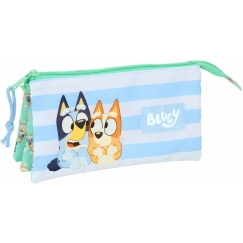 Safta Trigubas pencil case Bluey Sisters Green 22 x 12 x 3 cm