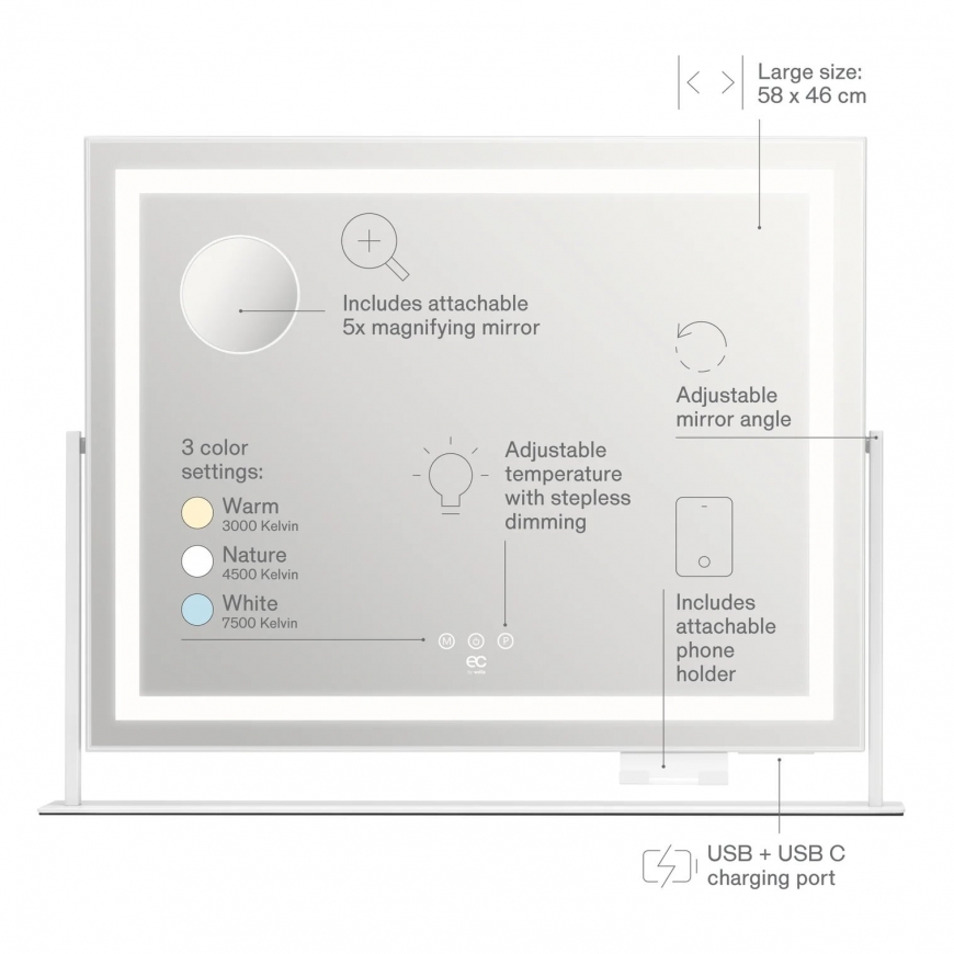 EC by Wilfa Sparkle MI1W-D58, makeup mirror – 3