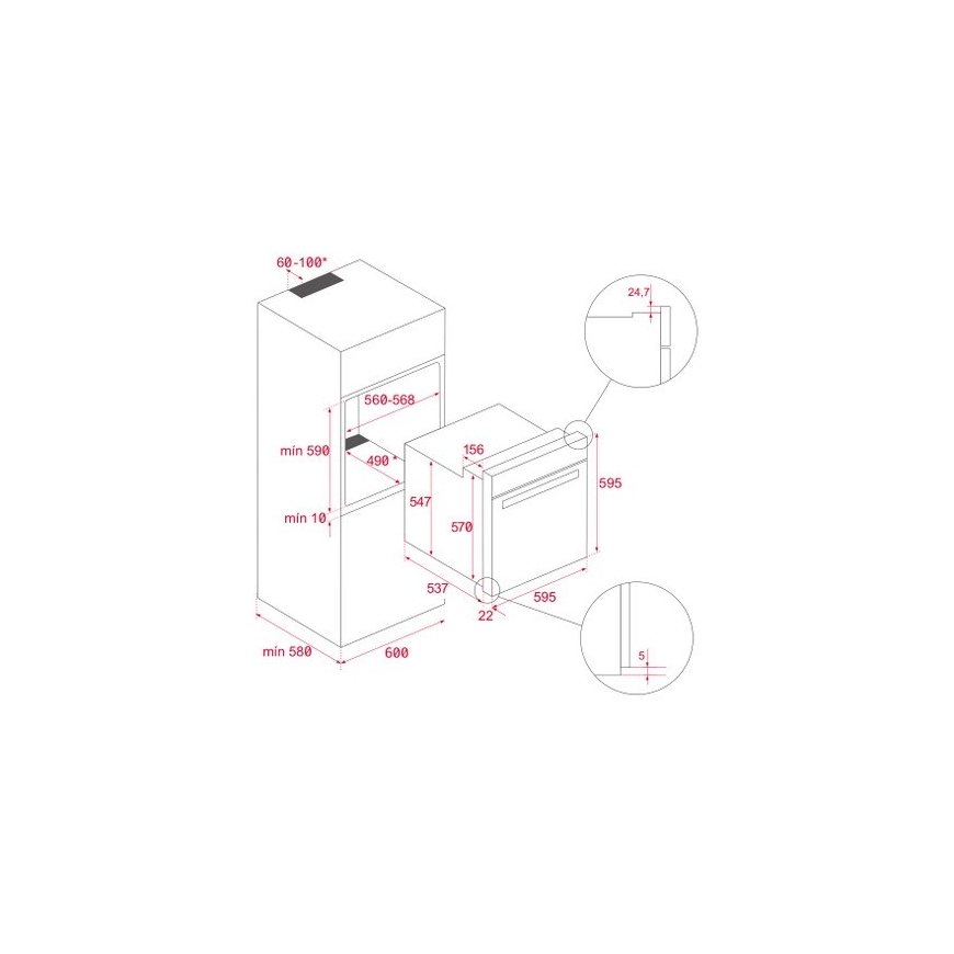 Teka NEO HSB 6350 SS 70 L 2615 W Roostevaba teras – 4