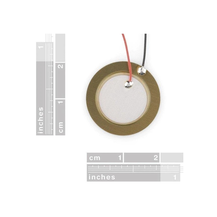 Pjezoelektrinė membrana su laidais, 20mm, SparkFun SEN-10293 – 2