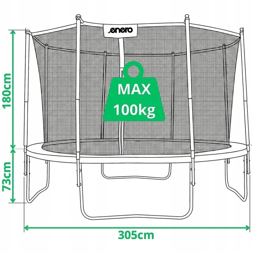 Enero Sodo batuts ar drošības tīklu 305 cm – 4