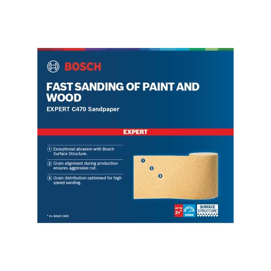 Bosch Expert C470 hiomapaperi, 115 mm, K100 (50 metrin rulla, varten – 3