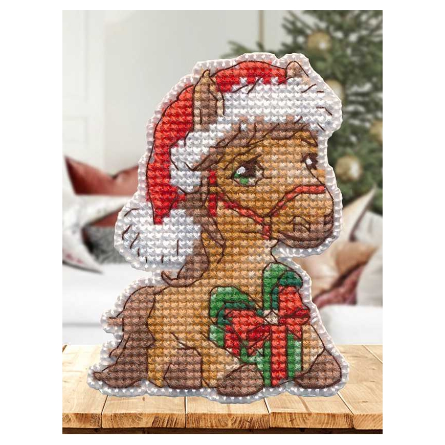 Beldizart Cross Stitch Embroidery Kit "Magnet. Horse with Gift" 6.2 × 8.2 cm S1686 – 2