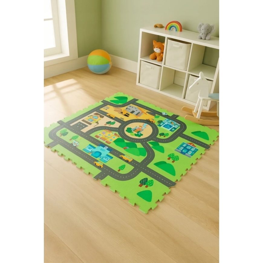 Hariv vaip 120x120 Paks vahtpuzzle 4 tk Humbi Linna tänavad Linna teed – 5