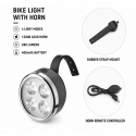 Lādējams velosipēda priekšējais lukturs ar 120dB rūkoņu, 280 lumenu, 4 gaismas režīmiem, USB uzlādi, bezvadu tālvadību. Lādējams velosipēda priekšējais lukturs ar 120dB rūkoņu, 280 lumenu, 4 gaismas režīmiem, USB uzlādi, bezvadu tālvadību.