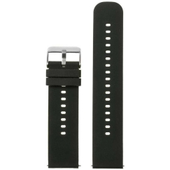 Pacific U27 rubber watch strap - juodas/sidabrinis - 18mm