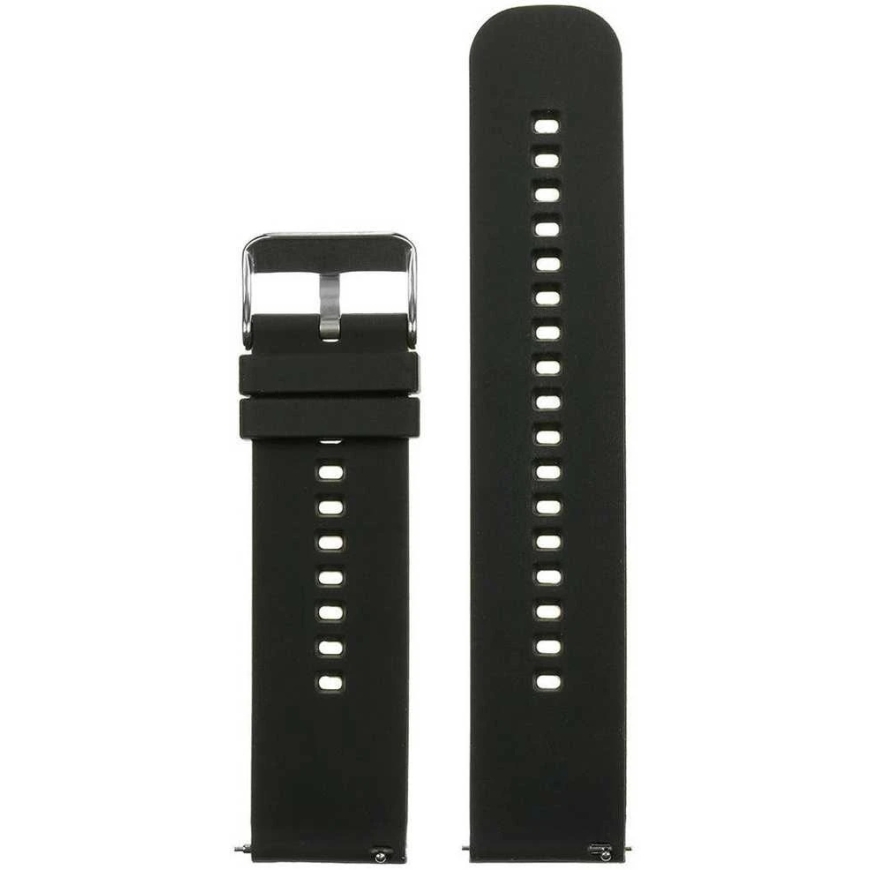 Pacific U27 rubber watch strap - black/silver - 18mm – 3