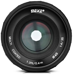 Fotoaparaadi objektiiv - Meike MK 35mm F1.4 MF Sony E Mount, f/1.4, käsitsi teravustamine, metallist korpus