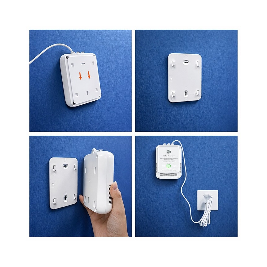 Qoltec 52654 2in1 maagaasi ja süsinikmonooksiidi (CO) leketuvastaja | CH4 | CO | NG | Tuya | Wi-Fi | 85dB häire | LED – 5