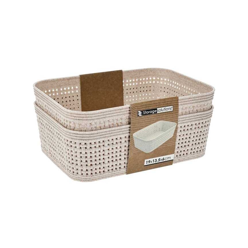 Storage Solutions Plastikust hoiustamise korvid, 19 x 13,5 x 6 cm, 2 tk.