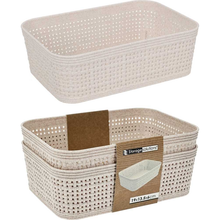 Storage Solutions Plastic Storage Baskets, 19 x 13.5 x 6 cm, 2 pcs. – 2