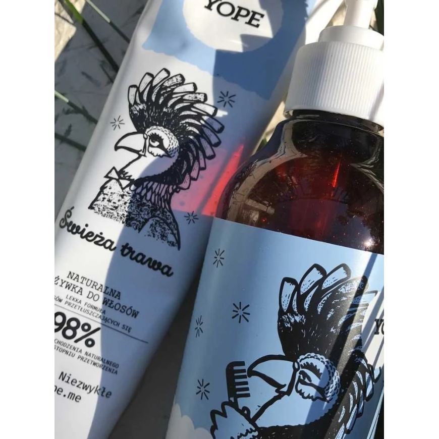 Luonnollinen hoitoaine vaurioituneille hiuksille Yope Tuore Ruoho 170 ml – 3
