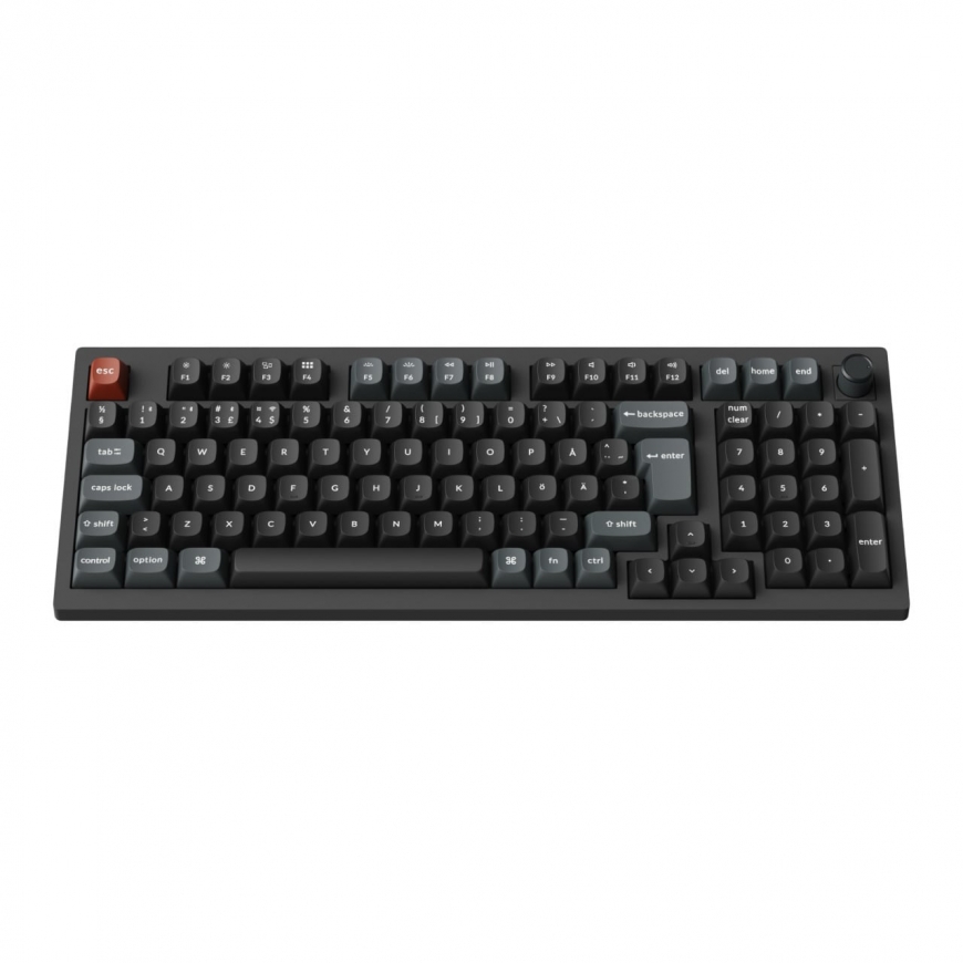 Keychron V5 Ultra 96% 8K Tri-Mode K POM Red bezvadu mehāniskā tastatūra, melna – 2