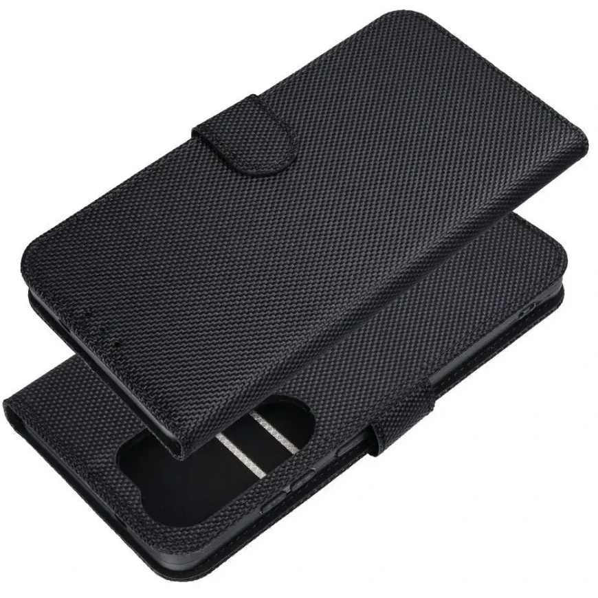 Oem Dėklas su klapką na Samsung A37 4Card RFID antykradzieżowe tech fabric juoda – 2