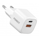 FoneKit Mini 20 W greitesnis įkroviklis, USB-C + USB-A, baltas