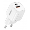 FoneKit Мини 20 Вт быстрое зарядное устройство, USB-C + USB-A, белый