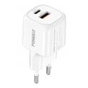 FoneKit Mini 20 W pikalaturi, USB-C + USB-A, valkoinen FoneKit Mini 20 W pikalaturi, USB-C + USB-A, valkoinen