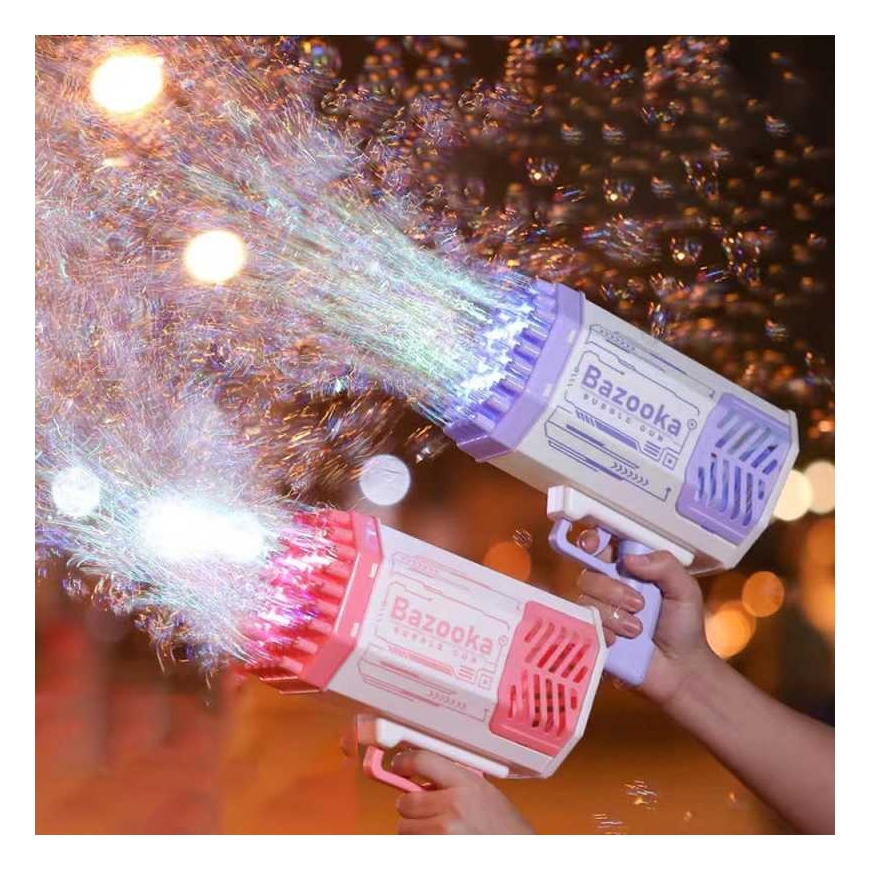 Riff Rocket Bazooka 88 hole Soap Bubble Gun Pink – 4