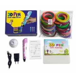 3D pliiats lastele, 3D printimispliiats koos 150 jalga PLA filamentide varudega, kolmemõõtmeline joonistamis kunstikomplekt 5m x