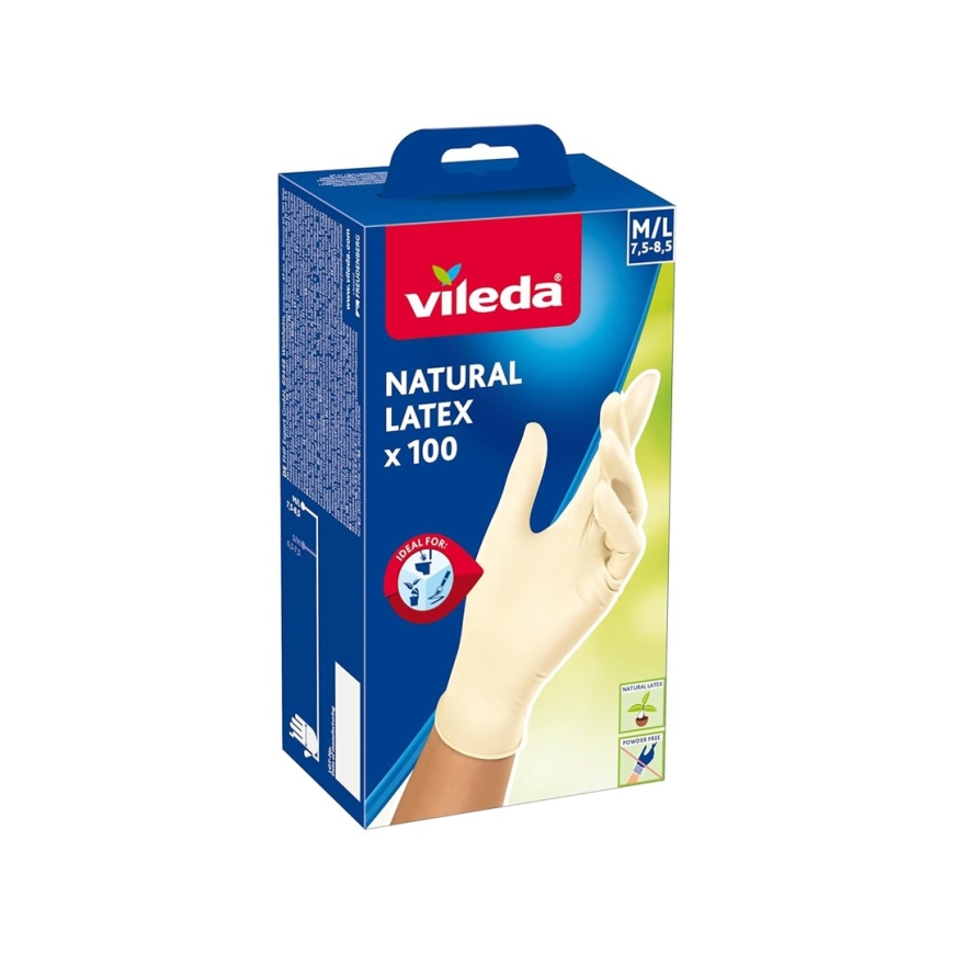 Перчатки одноразовые Vileda Multi Latex 100 бежевые 100 шт. – 2