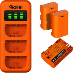 Rollei LP-E6 3-х аккумулятора и зарядное устройство в комплекте