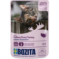 BOZITA Liha tükkide sauce'ga kalkuniga – niiske kassitoit – 85g