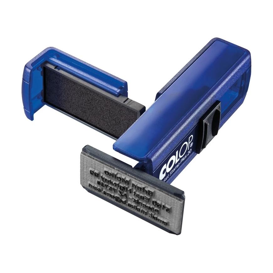 COLOP 20 NEW Pocket Stamp, blue body, colorless pad – 2