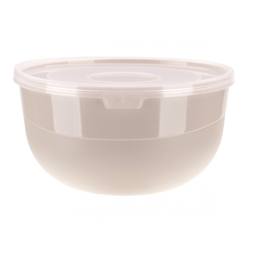 Bowl with lid, 1.2 L, beige, 9 x 16.5 x 16.5, 91315, RAVI Decor