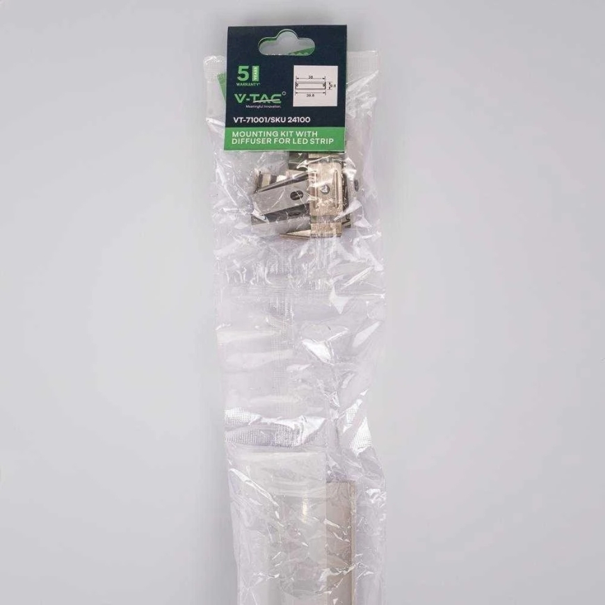 V-tac LED surface profile with cover, silver, 2000x40x10mm – 3