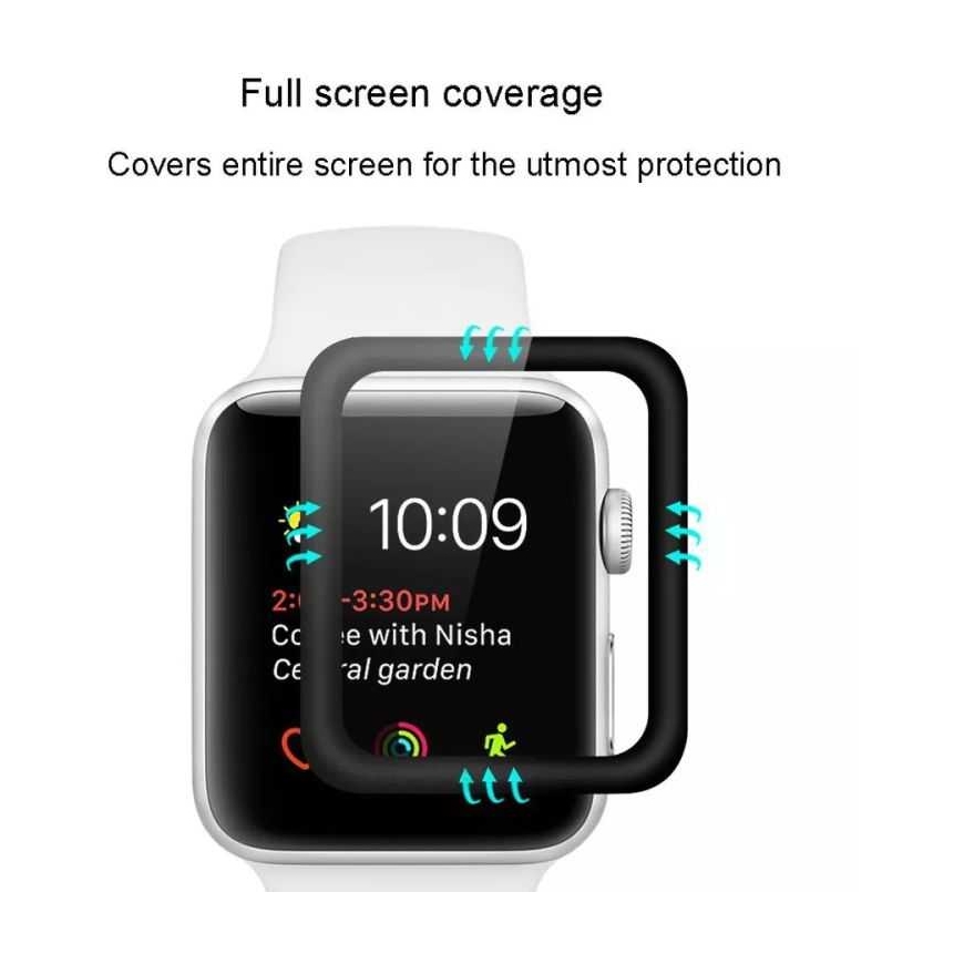 Riff "3D Curved Tempered Glass for Apple Watch 45mm" Black – 3