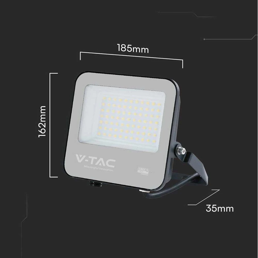 V-tac 50W LED prožektorius, juodu korpusu, 3000K, CREE LED chip – 5