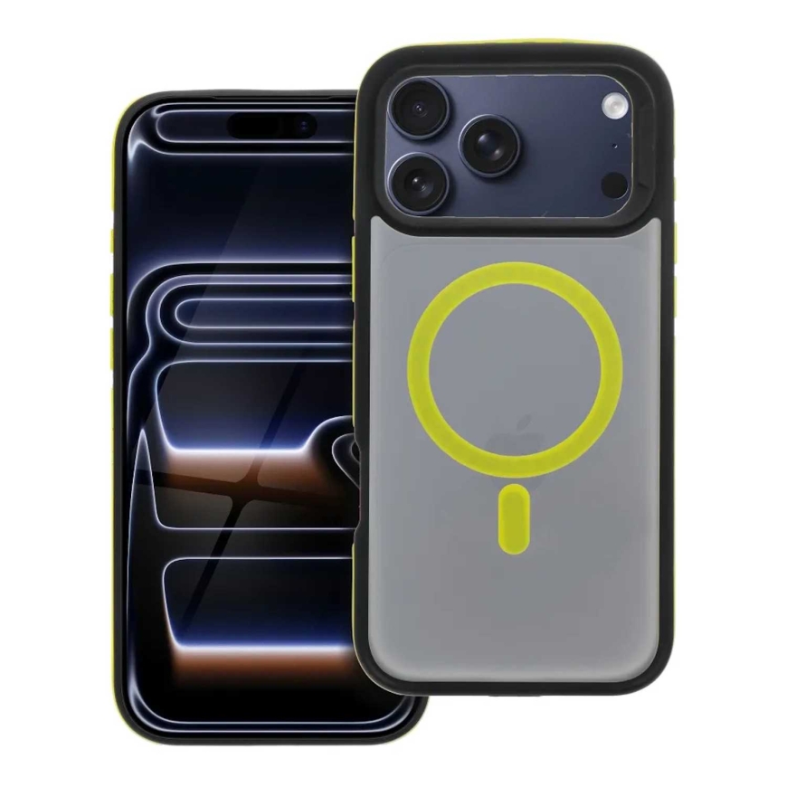 Чехол Riff NEO Magsafe для Apple iPhone 17 Pro Max Чёрный/Жёлтый – 3