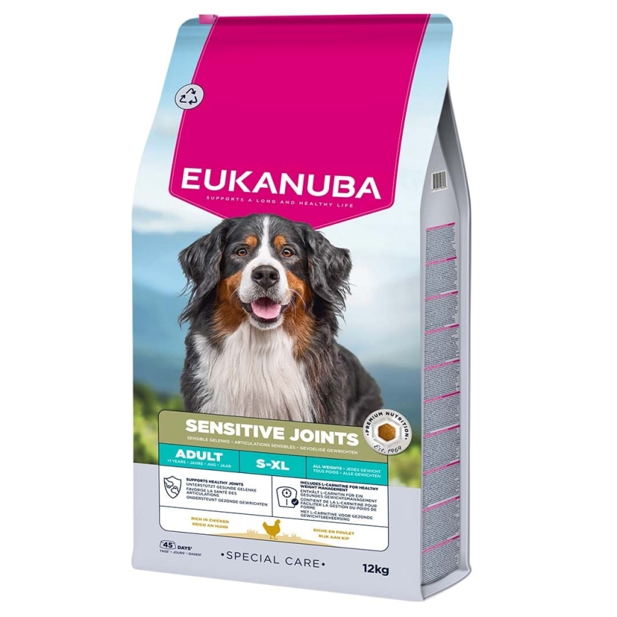 EUKANUBA Special Care Pieaugušajiem Suņiem ar Jūtīgām Locītavām – sausās suņu barības – 12 kg
