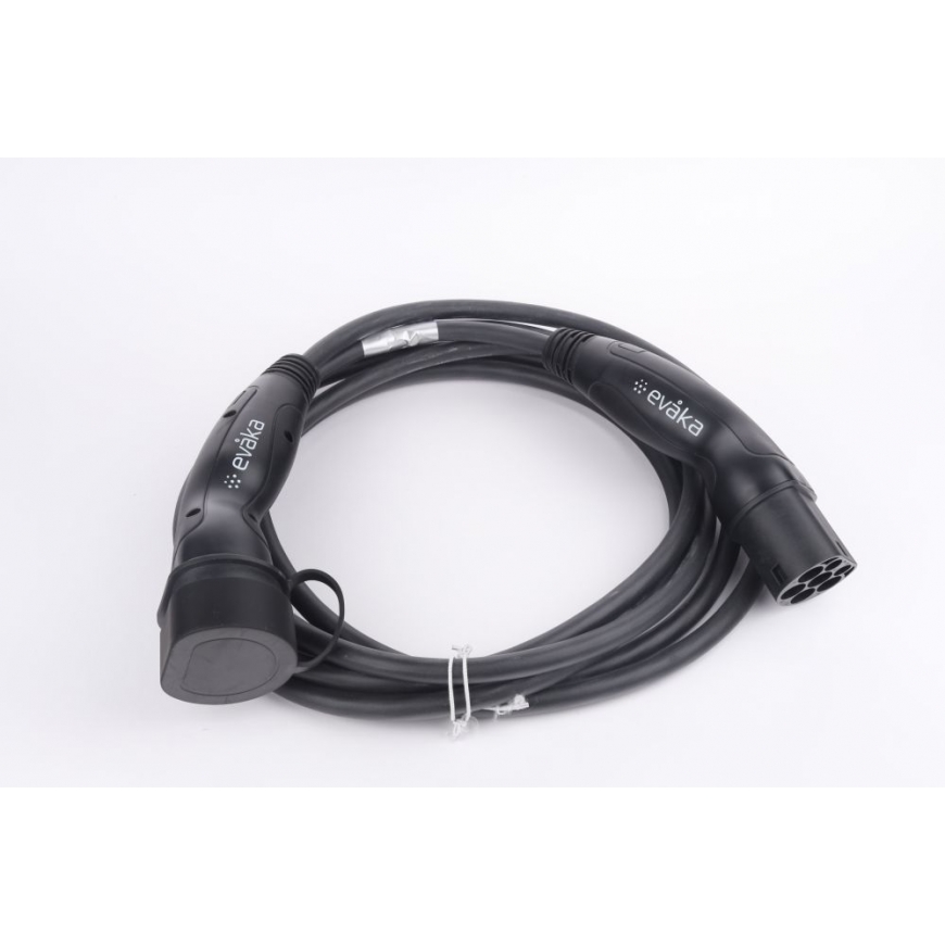 EV Charging Cable Type 2-Type 2, 22 kW, 32 A, 5 x 6 mm2, 1 x 0.5 mm2, 7 m | ITGAM3872 | Black