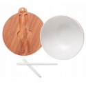 Bowl with bamboo lid, 24.5*12cm, 4384, Kamille