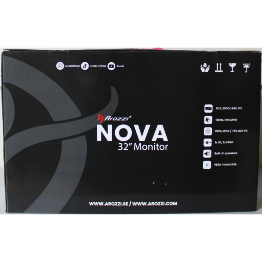 Распродажа. Nova 32" IPS, 180 Гц, Компьютерный монитор - черный | | Nova | 32" | IPS | QHD | 16:9 | 180 Гц | 1 мс | 2560 x 1440 