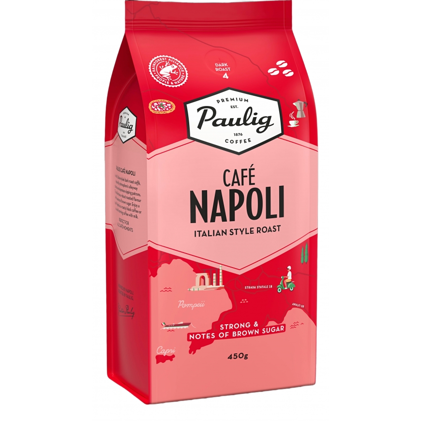 Paulig Café Napoli kavos pupelės, 450g