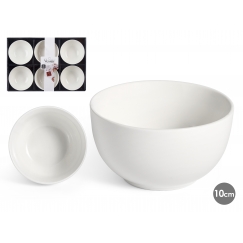Komplekts 6 baltas porcelāna bļodas 10 cm, 86527, Vessia