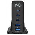 Gembird 5-Port 140W GaN USB Fast Charger Black QC 3.0 PD Charger Gembird 5-Port 140W GaN USB Fast Charger Black QC 3.0 PD Charger