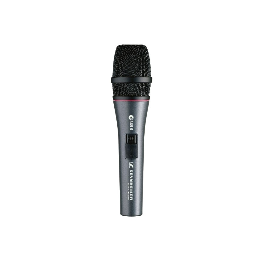 Sennheiser E865-S - superkardioīds kondensatora vokālais mikrofons, versija ar ieslēgšanas/izslēgšanas slēdzi