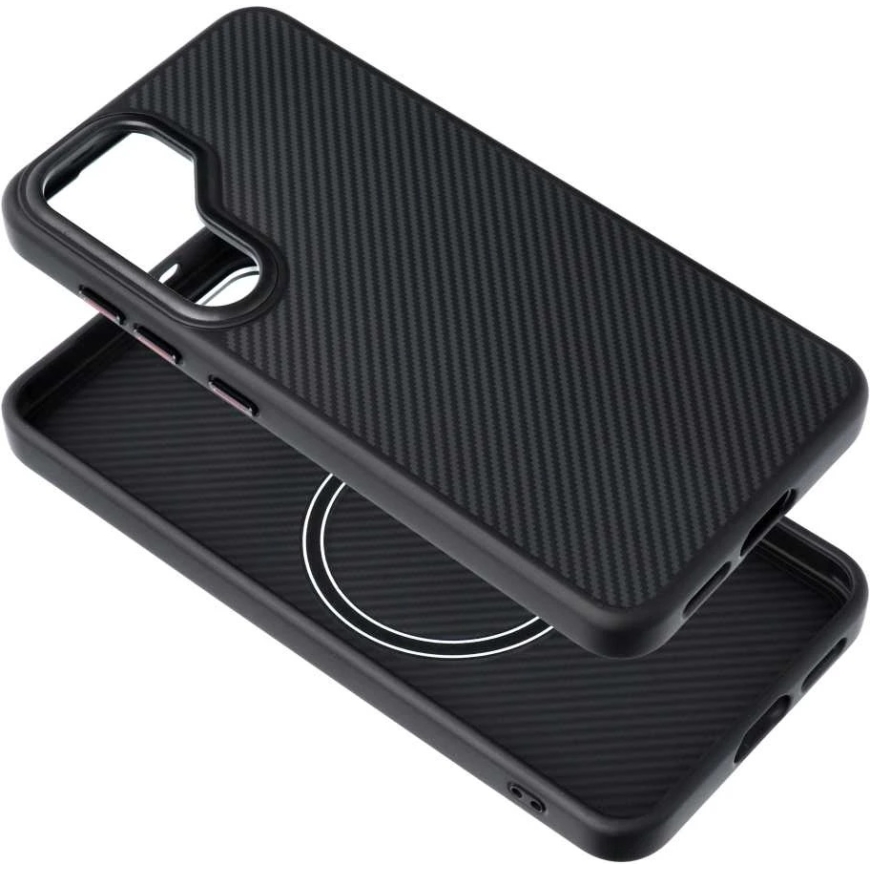 Oem Carbon Elite Mag kott, mis on ühilduv MagSafe'iga, Samsung Galaxy S25 must