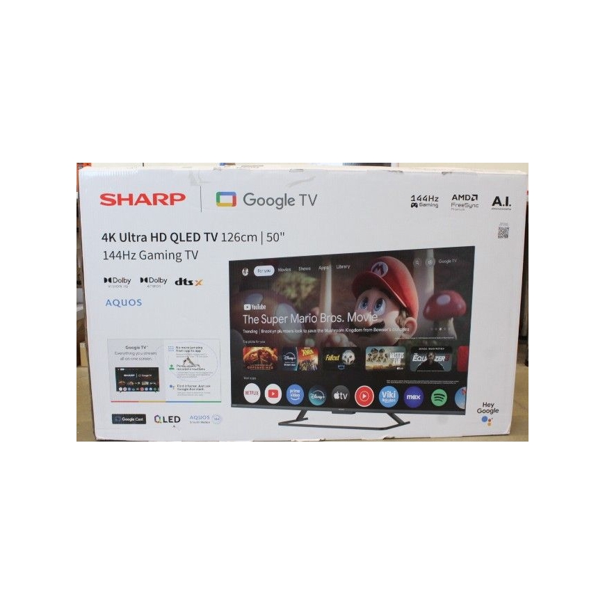 SALE OUT. 50HR7265E 50" (126cm) QLED 144Hz 4K Ultra HD Google TV, Dolby Vision, Dolby Atmos, Central Stand | SALE OUT. 50HR7265E