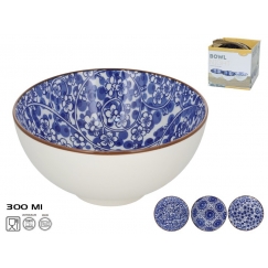 Bowl 15 cm 300 ml, 3 designs, 15x15x7.5 cm, KITCHEN&GO
