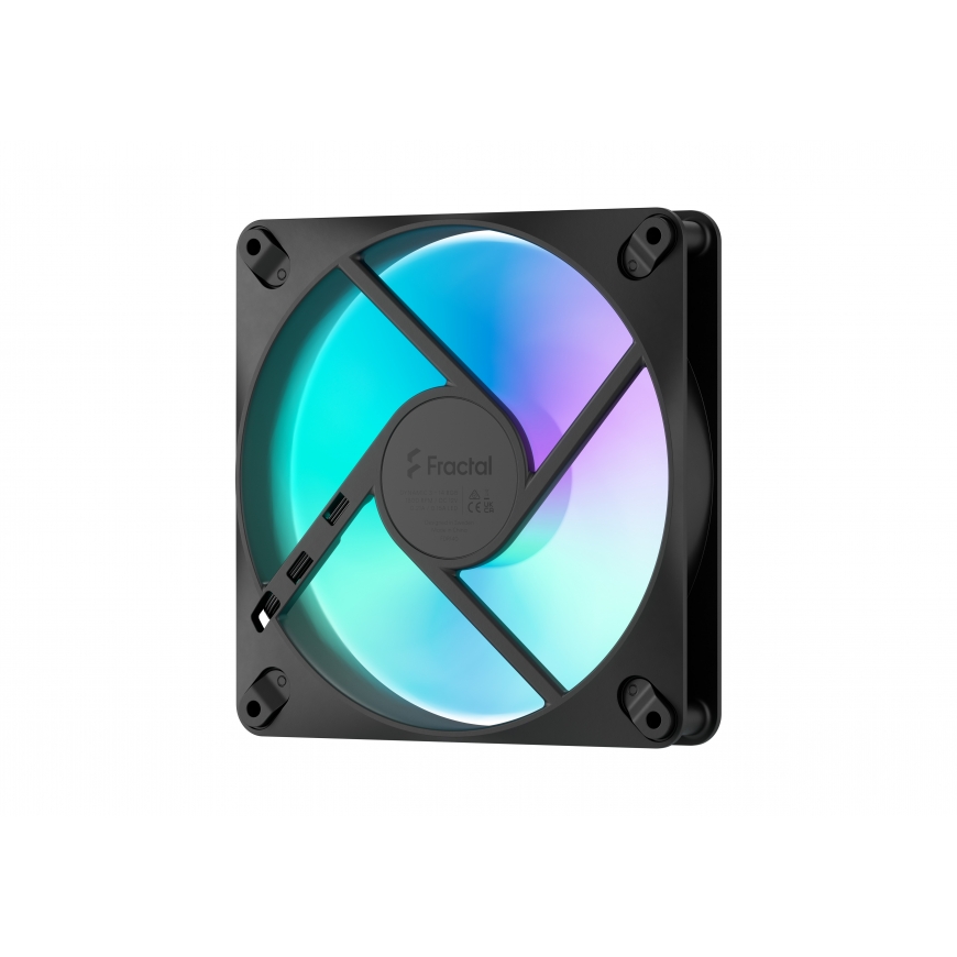 Fractal Design Dynamic 3 14 RGB 140 mm PWM-kotelotuuletin ARGB-LED-valoilla, musta, 3 kpl – 4