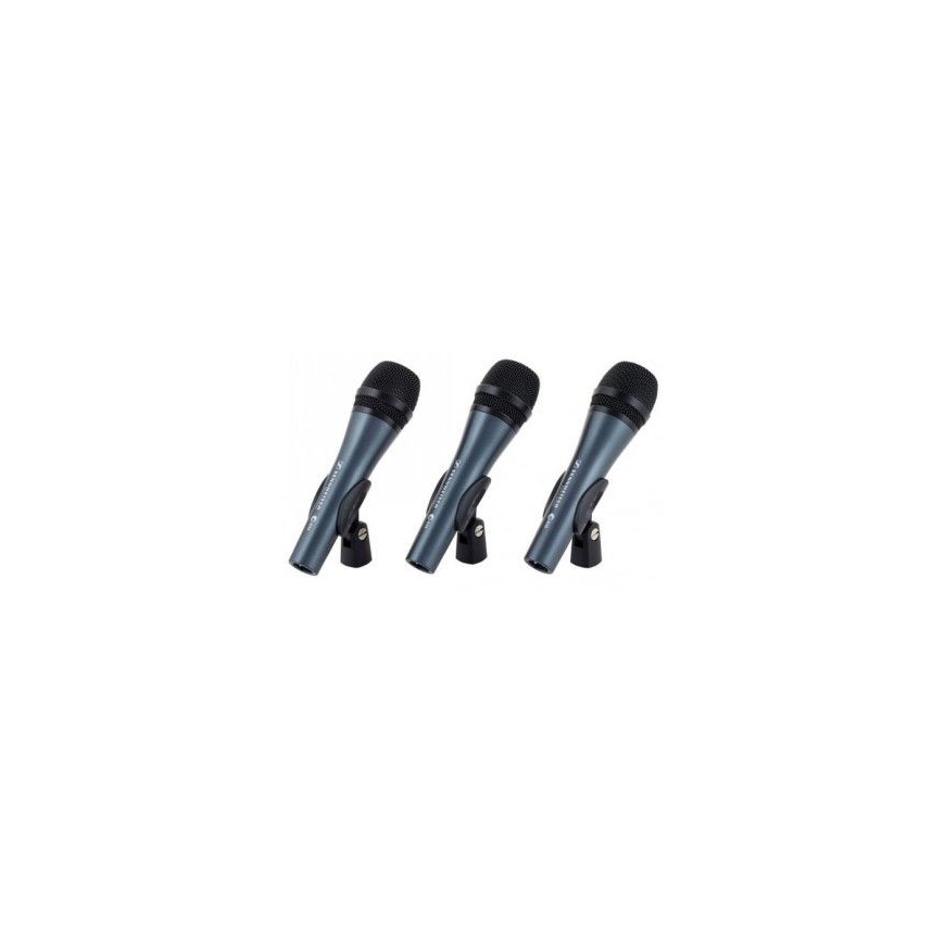 SENNHEISER 3PACK E835, MICROPHONE SET WITH 3X E 835, VOCAL MICROPHONE, DYNAMIC, CARDIOID, INCLUDING MICROPHONE BRACKET AND CASES