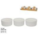 Servēsanas trauki x3 245 ml 10x10x5 cm baltas, KITCHEN&GO Servēsanas trauki x3 245 ml 10x10x5 cm baltas, KITCHEN&GO