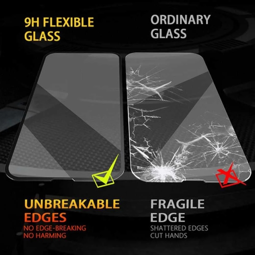 5D "Full Glue Hybrid" lasi "Samsung A57 5G Bestsuit Flexible" musta – 4