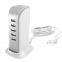 5x USB charger with built-in EU power cable white (A5EU) 5x USB charger with built-in EU power cable white (A5EU)