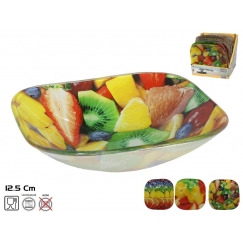 Квадратная стеклянная миска, 3 вида, 3 x 12,5 x 12,5 см, KITCHEN